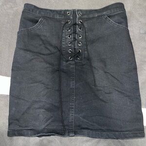 Forever 21 Black Pencil Mini Skirt with Tie Front